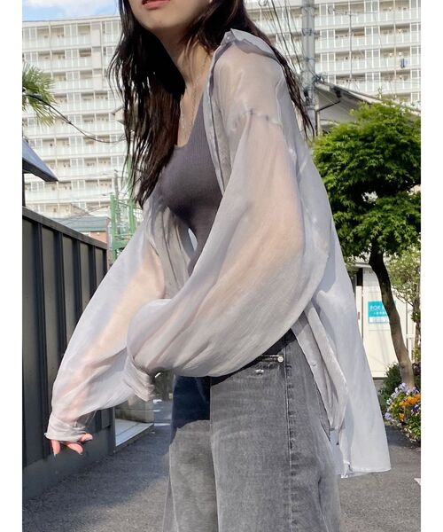 ブラウス シャツ SHEER VOLUME SLEEVE SHIRT / シアーボリュームスリーブシャツ レディース Volume Sleeve Sheer Shirt