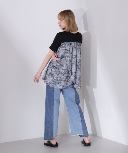 アヴィレックス AVIREX PRINT TUNIC 長袖 プリント チュニック Tシャツ ロンT  カジュアル ミリタリー  F ホワイト レディース ♪ アヴィレックス AVIREX PRINT TUNIC 長袖 プリント チュニック T