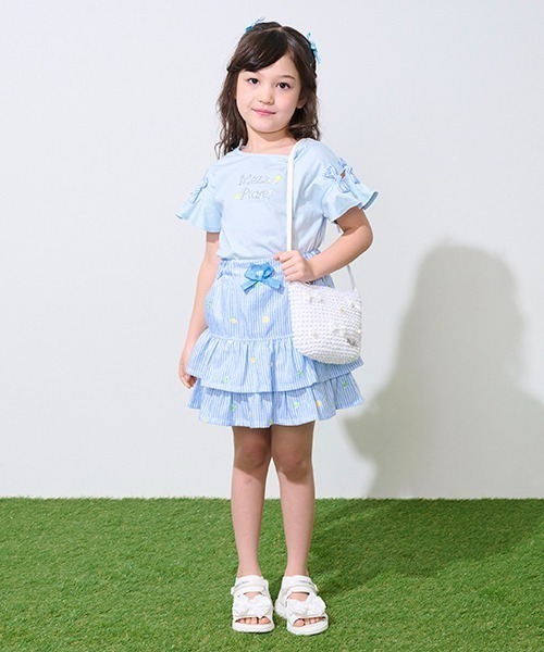 mezzo piano スカート フルーツ刺しゅうフリル スカパン キッズ 子供服  