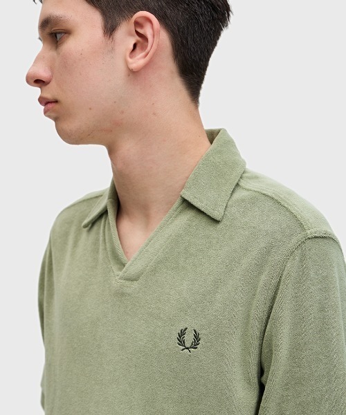 FRED PERRY RIBBED SHIRT ポロシャツ KHAKI カーキ FRED PERRY