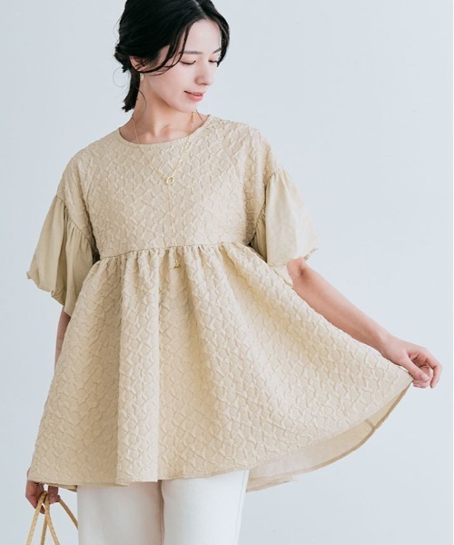 チュニック ジャガード 袖ドッキング トップス : ZOZOTOWN Yahoo!店