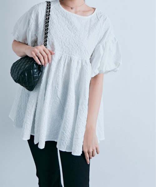 着用1回★JUSGLITTY カットドッキングチュニック ホワイト arpage Arpege story限定】レイヤードカットチュニック | Tシャツ