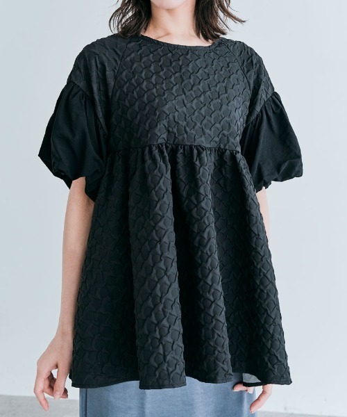 チュニック ジャガード 袖ドッキング トップス : ZOZOTOWN Yahoo!店