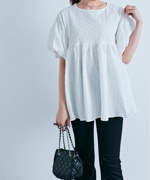 チュニック ジャガード 袖ドッキング トップス : ZOZOTOWN Yahoo!店