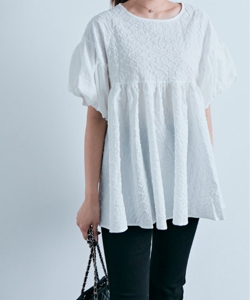 チュニック ジャガード 袖ドッキング トップス : ZOZOTOWN Yahoo!店