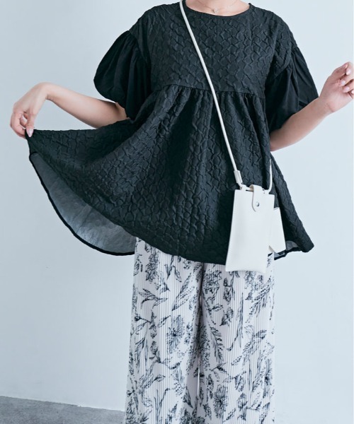チュニック ジャガード 袖ドッキング トップス : ZOZOTOWN Yahoo!店