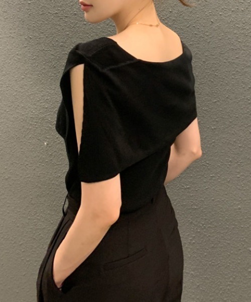 OMMO ノースリーブニット 正規品 LAUIR ニット セーター 透かし柄ノースリーブニット レディース