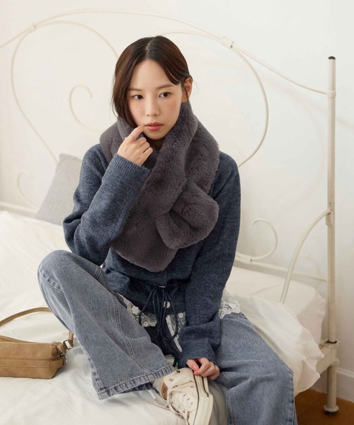 マフラー ストール フェイクファーティペット レディース : ZOZOTOWN