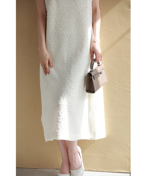 cawaii ワンピース スパンコールが優しく煌めくツイード風キレイめ