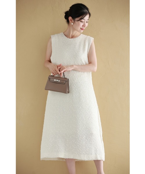 cawaii ワンピース スパンコールが優しく煌めくツイード風キレイめ