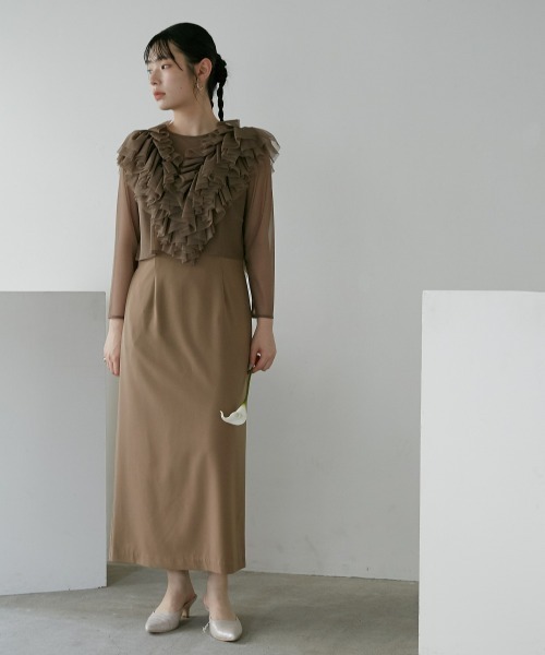Callarus ドレス チュールフリルデザインワンピースドレス「Callarus