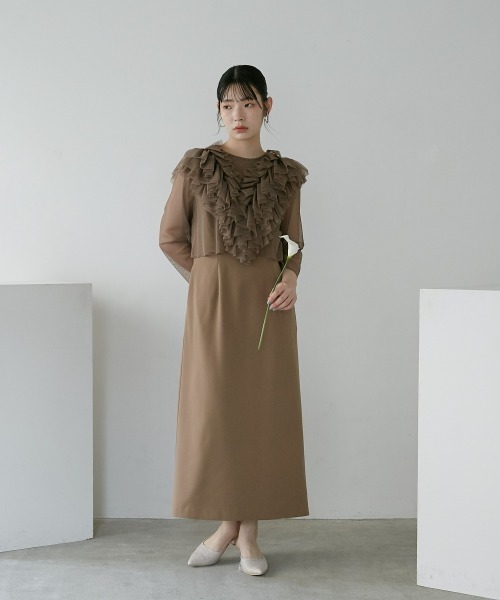 Callarus ドレス チュールフリルデザインワンピースドレス「Callarus