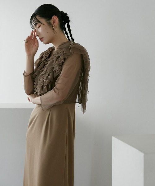 Callarus ドレス チュールフリルデザインワンピースドレス「Callarus