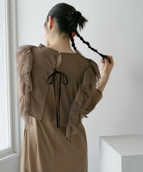 Callarus ドレス チュールフリルデザインワンピースドレス「Callarus