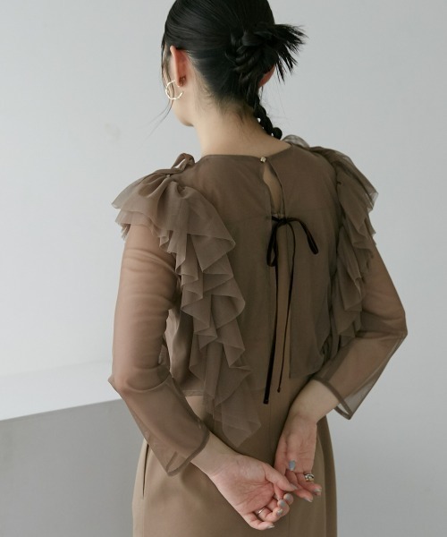 Callarus ドレス チュールフリルデザインワンピースドレス「Callarus
