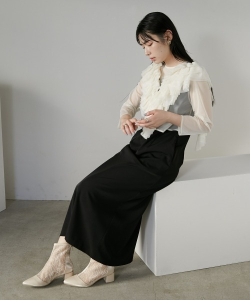 Callarus ドレス チュールフリルデザインワンピースドレス「Callarus