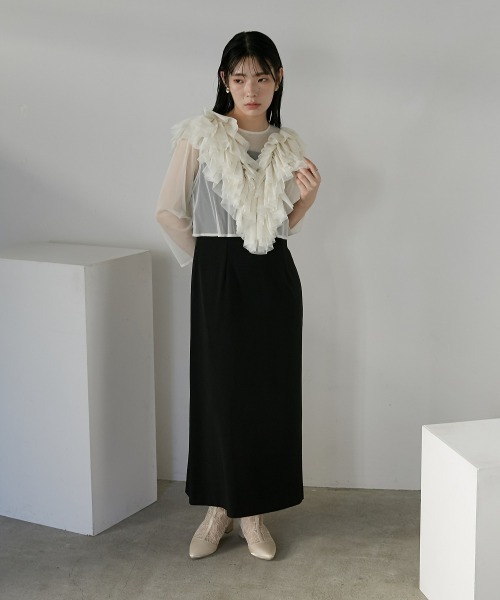 Callarus ドレス チュールフリルデザインワンピースドレス「Callarus