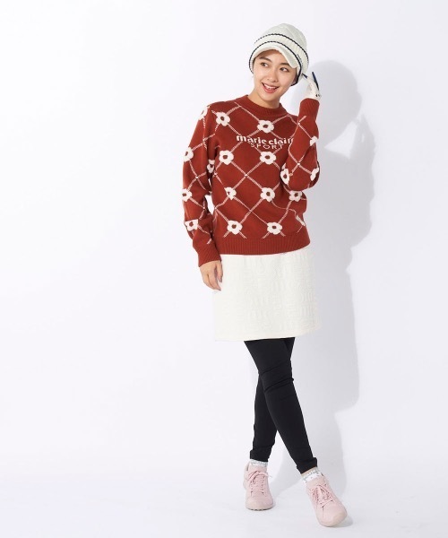 新品■22,880円【マリクレール 】レディース　半袖セーター 、スカート LL Marie Claire（マリ クレール） ニット セーター 「marie claire/マリ