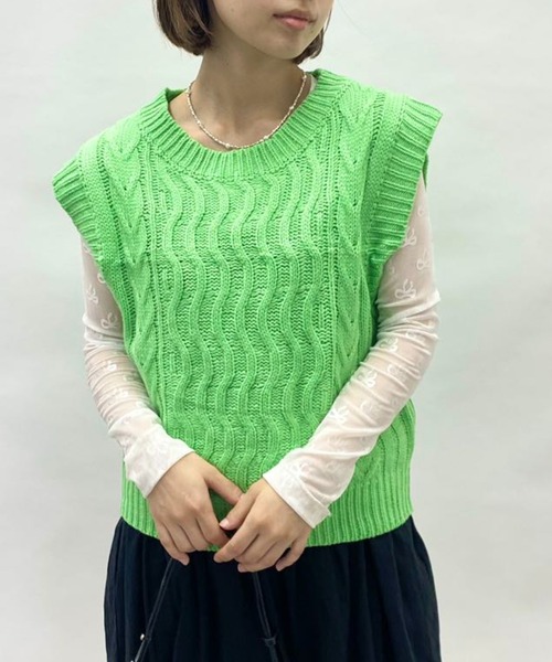 ベスト ジレ ざっくり編みサマーニットベスト レディース : ZOZOTOWN