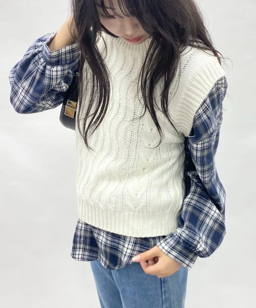 ベスト ジレ ざっくり編みサマーニットベスト レディース : ZOZOTOWN