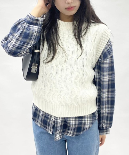 【美品】45R レディースサマーニットベスト ベスト ジレ ざっくり編みサマーニットベスト レディース : ZOZOTOWN