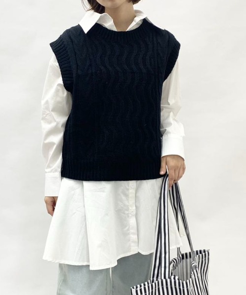 ベスト ジレ ざっくり編みサマーニットベスト レディース : ZOZOTOWN