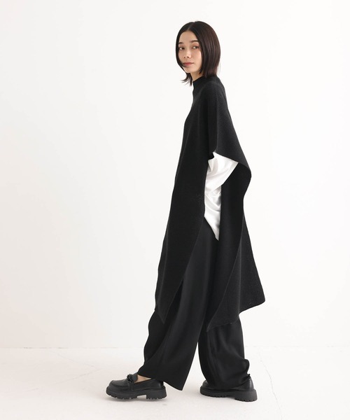 ONE'S TRUE ベスト ジレ ハイネックロングニットベスト レディース
