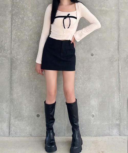 スカート Stripe A Line Skirt / Aラインストライプミニスカート | ALLuRing ChaRm | 21