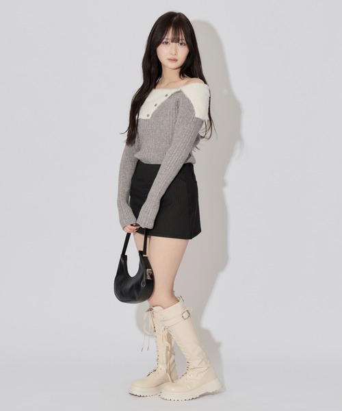 ALLuRing ChaRm スカート Stripe A Line Skirt / Aラインストライプ