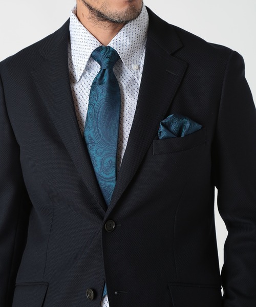MEN'S BIGI（メンズビギ） シャドーペイズリー柄シルクチーフ