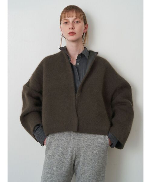 ELENDEEK ラクーンミックスショートダブルカーディガン ELENDEEK カーディガン CNラクーンミックスショートダブルカーディガン