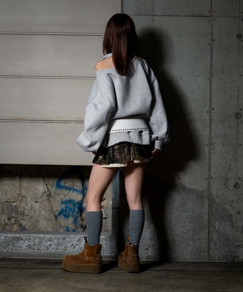 トレーナー スウェット 裏毛ワンショルプルオーバー レディース sedacle girl トレーナー スウェット 裏起毛ワンショルダープル