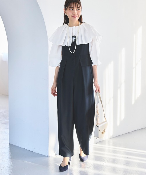 RUIRUE BOUTIQUE セットアップ 洗える ｜ タック ケープカラー