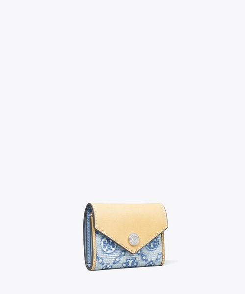 【Tory Burch】 Tモノグラム エンベロープ スモールウォレット TORY BURCH 財布 Tモノグラム デニム エンベロープ スモール