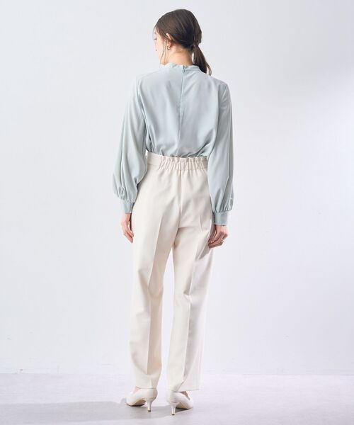 YECCA VECCA スラックス パンツ サイドベルテッドハイウエストパンツ