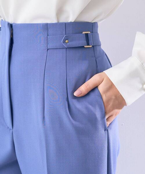 YECCA VECCA スラックス パンツ サイドベルテッドハイウエストパンツ