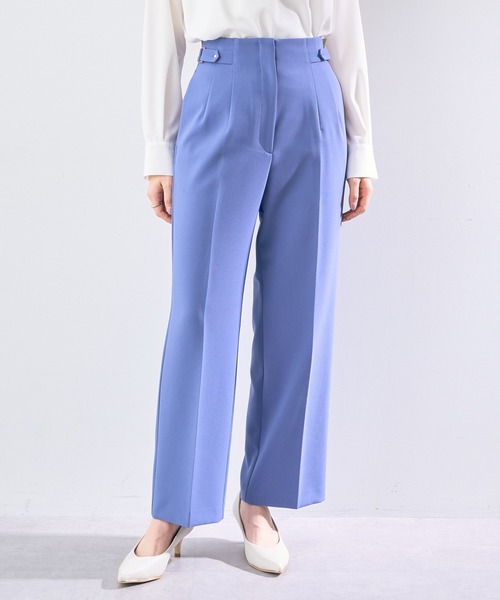 LOHEN ローヘン サイドベルテッドハイウエストパンツ 36 ホワイト