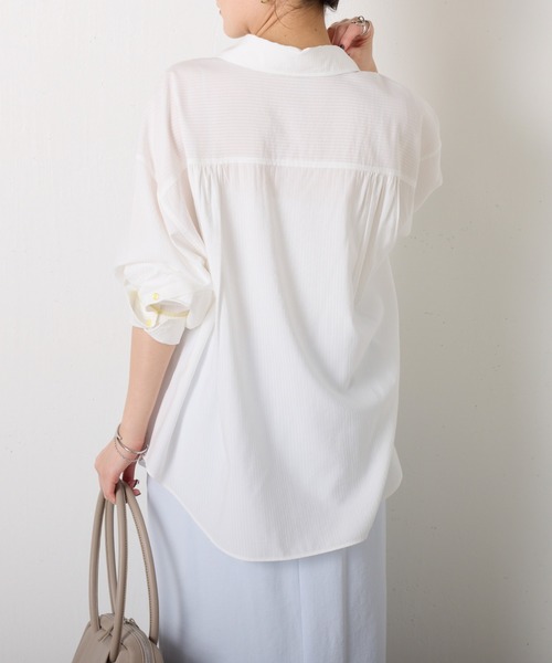 COLLAGE 女性長袖シャツブラウス COLLAGE GALLARDAGALANTE ブラウス シャツ シャドーストライプ
