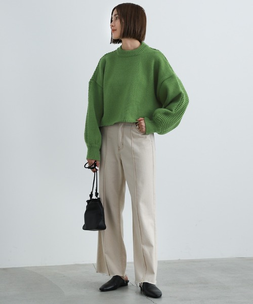 「select MOCA」 長袖ニット FREE グリーン レディース_画像2