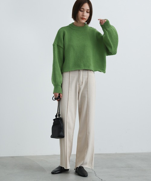「select MOCA」 長袖ニット FREE グリーン レディース_画像3