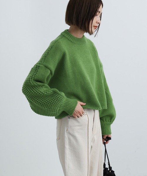 「select MOCA」 長袖ニット FREE グリーン レディース_画像5