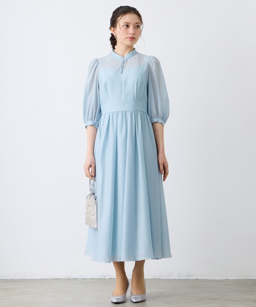 AIMER（エメ） ドレス ボリュームスリーブフレアシフォンパーティー