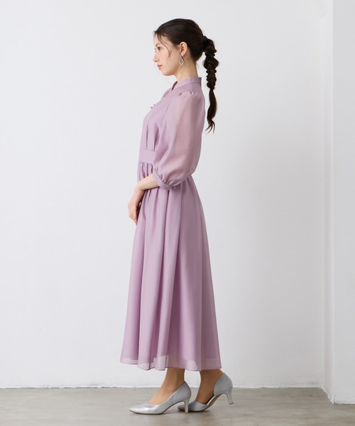 AIMER（エメ） ドレス ボリュームスリーブフレアシフォンパーティー