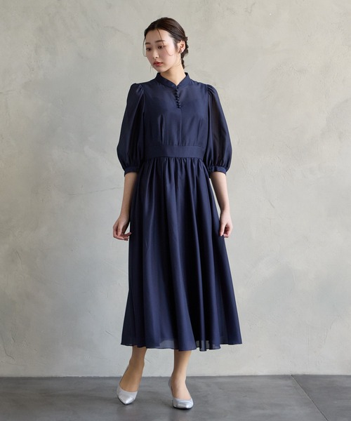 AIMER（エメ） ドレス ボリュームスリーブフレアシフォンパーティー