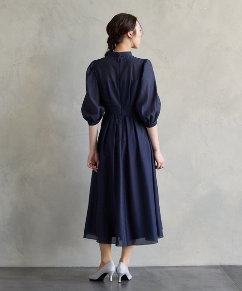 パーティードレス　結婚式　およばれ　aimer anche　M　20代〜30代 AIMER（エメ） パーティードレス ドレス ボリュームスリーブフレア