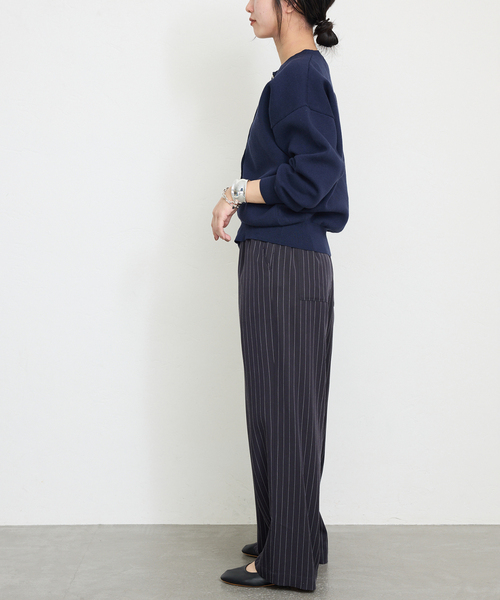 SLOBE IENA 新作ストライプリラックスパンツ最終値下げ SLOBE IENA パンツ フィブリルストライプリラックスパンツ