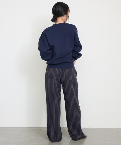 SLOBE IENA パンツ フィブリルストライプリラックスパンツ