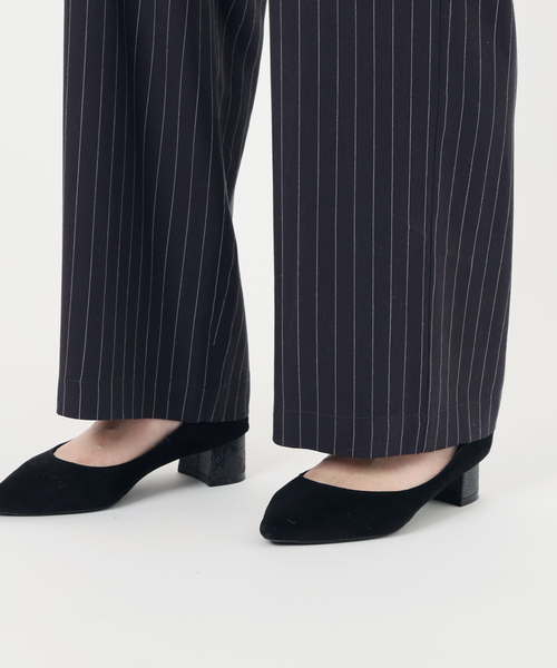 SLOBE IENA パンツ フィブリルストライプリラックスパンツ
