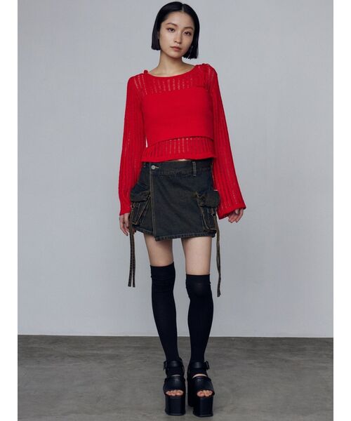 EMODA（エモダ） 靴下 オープントゥリブニーハイソックス レディース