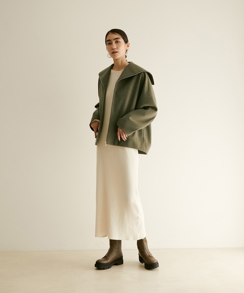 新品未使用 アダムエロペ カバーオールブルゾン カーキ FREE SIZE SALON adam et rope'（サロン アダム エ ロペ） ブルゾン FREE カーキ